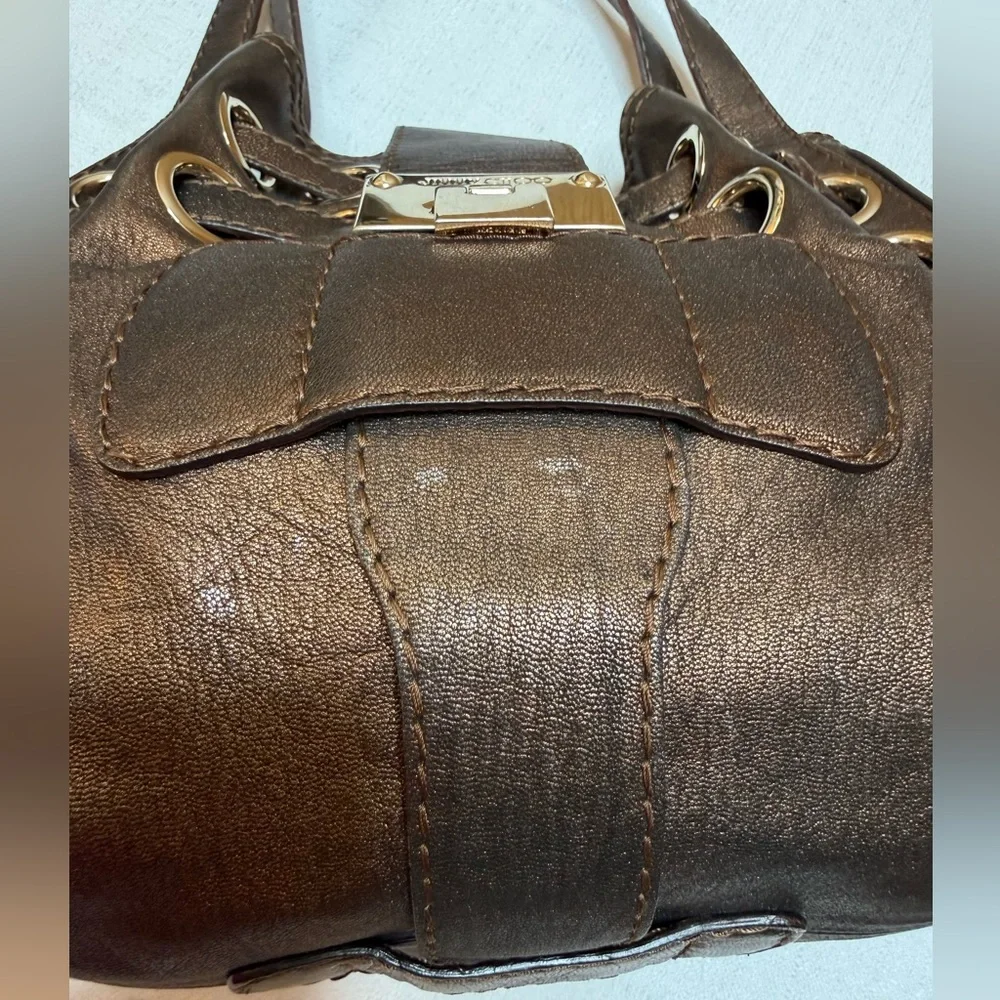Jimmy Choo Metallic Leather Slouchy Shoulder Bag-see callouts